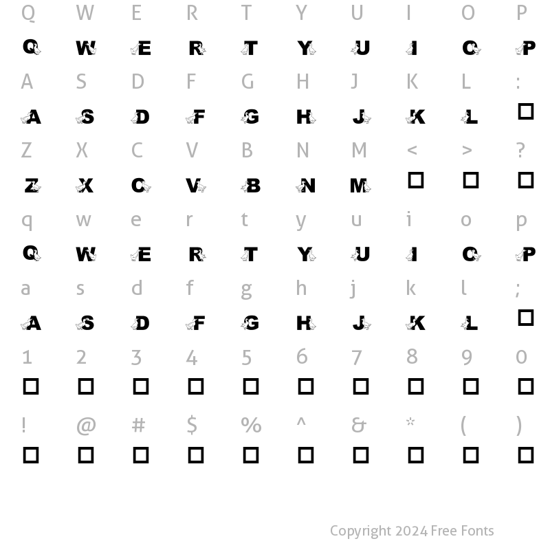 Character Map of JLR Golden Goose Regular