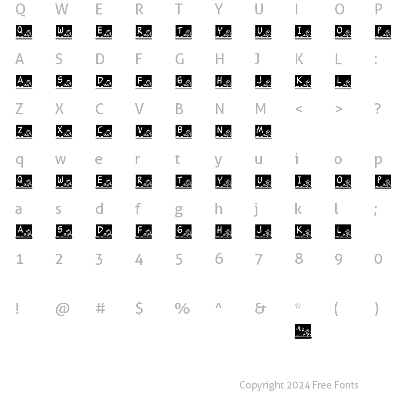 Character Map of JLR School Slate Regular