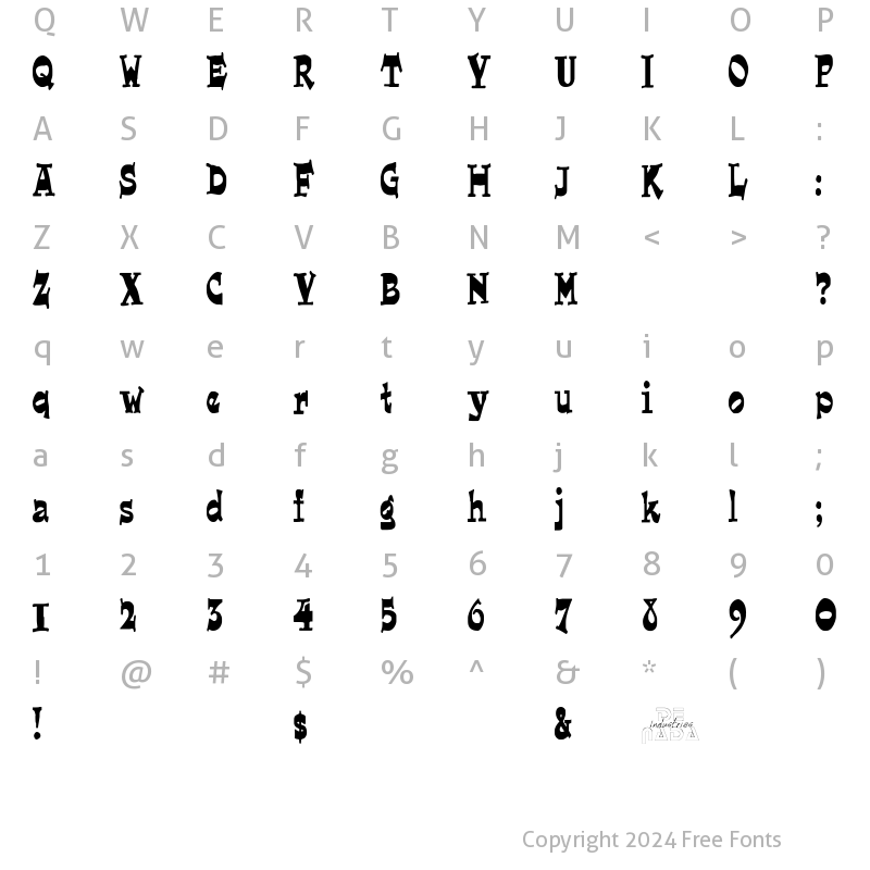 Character Map of Joe Regular