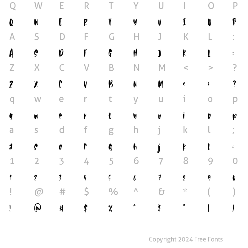 Character Map of Jogher Regular