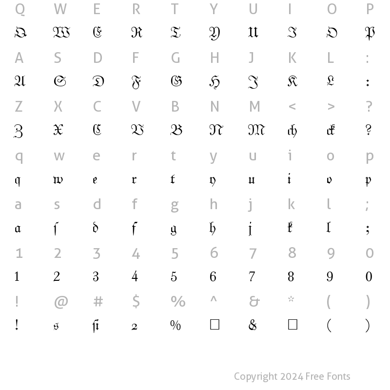 Character Map of JohannFraktur Regular