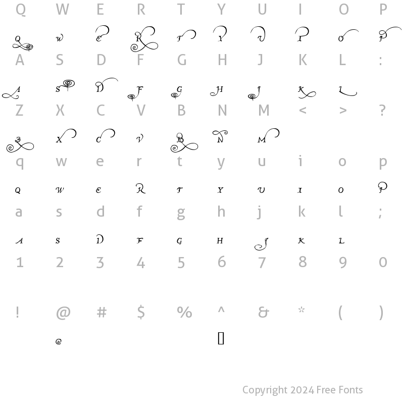 Character Map of John Speed Demo Regular