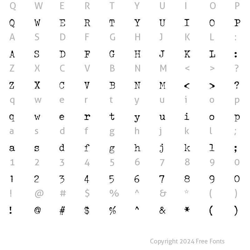 Character Map of JohnDoe Regular