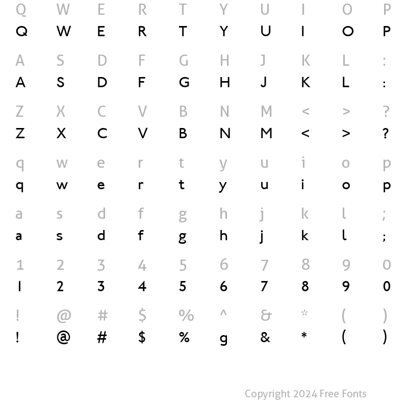 Character Map of Johnston ITC Regular