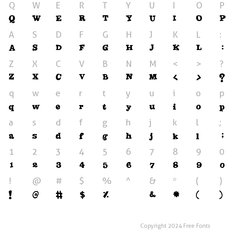 Character Map of Joint by PizzaDude Regular