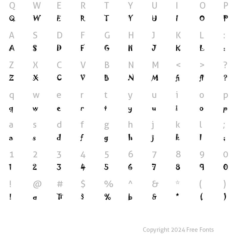 Character Map of Jokerman LET Plain