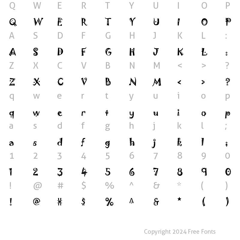 Character Map of Jokerman LET Regular