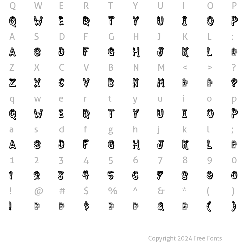 Character Map of Jokewood Regular