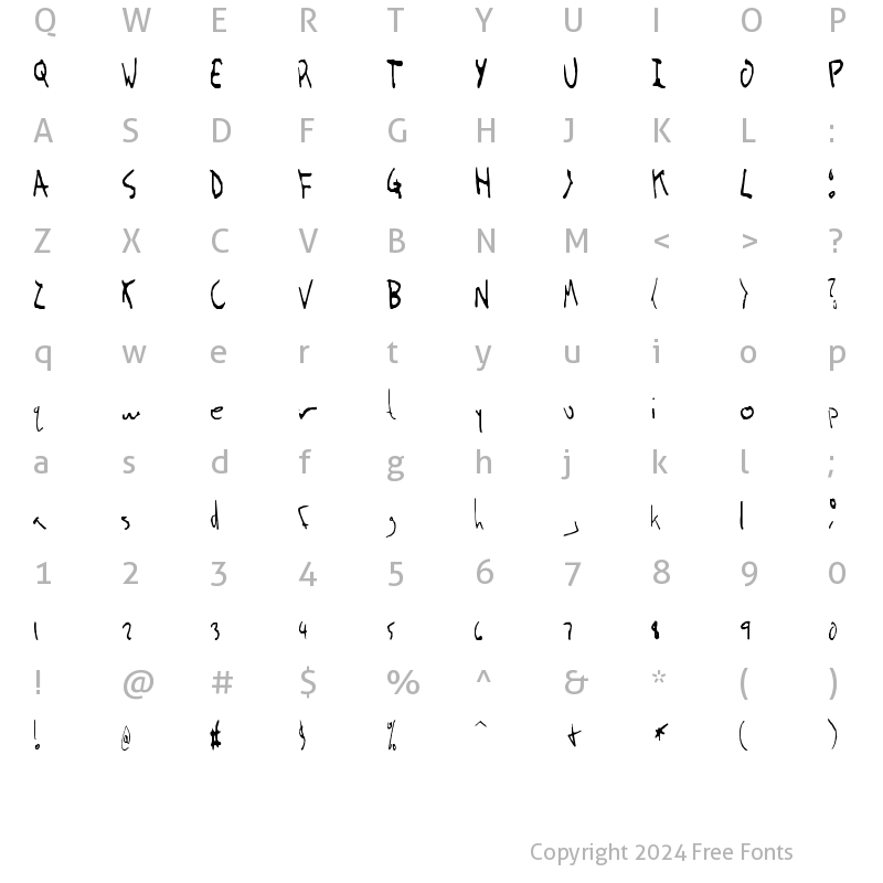 Character Map of Jolf Regular