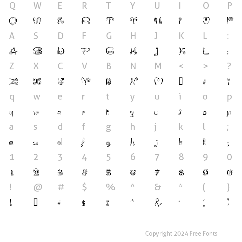 Character Map of JoliScript Regular