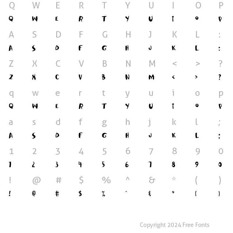 Character Map of JollyJack Regular