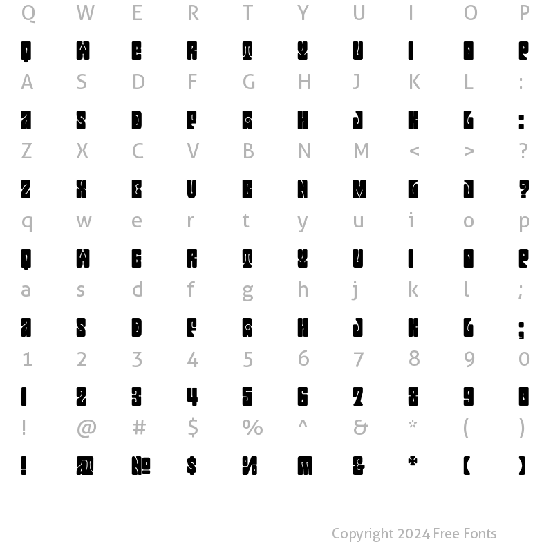 Character Map of Jonah Black Regular