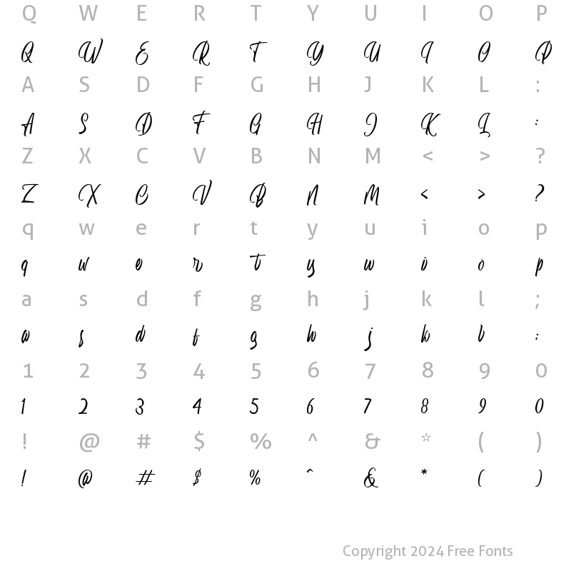 Character Map of Jonah Regular