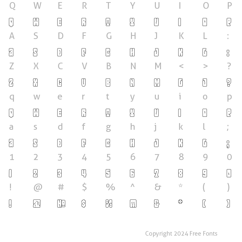 Character Map of Jonah White Regular