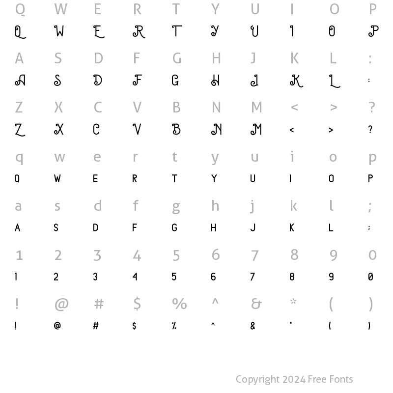 Character Map of Jonesan Regular