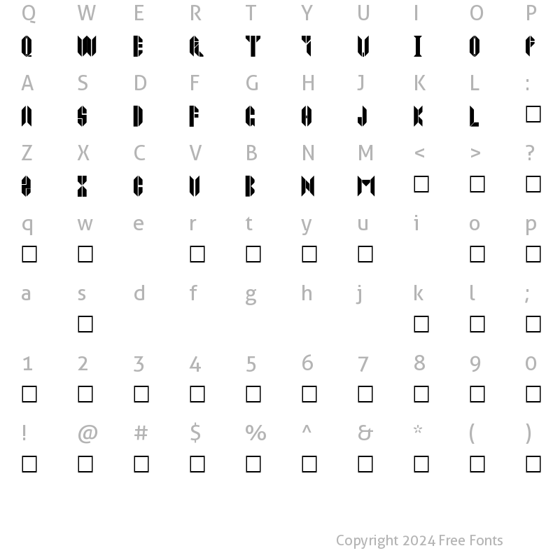 Character Map of JOPPATOWNE Normal