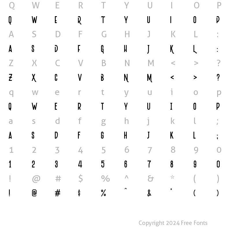 Character Map of Josefina Clean Regular