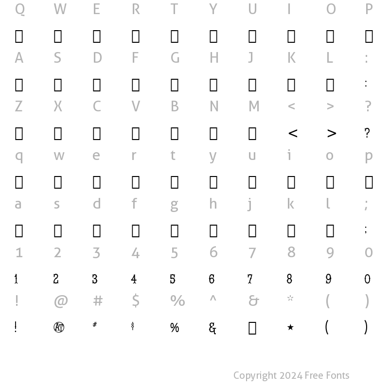 Character Map of Josephina FlourishesC Regular