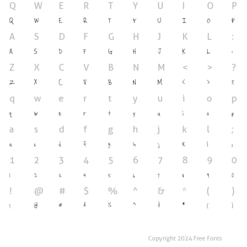 Character Map of Josh Sober Regular