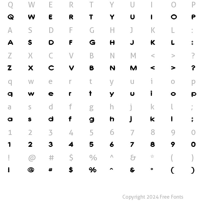 Character Map of Joshs Font Regular