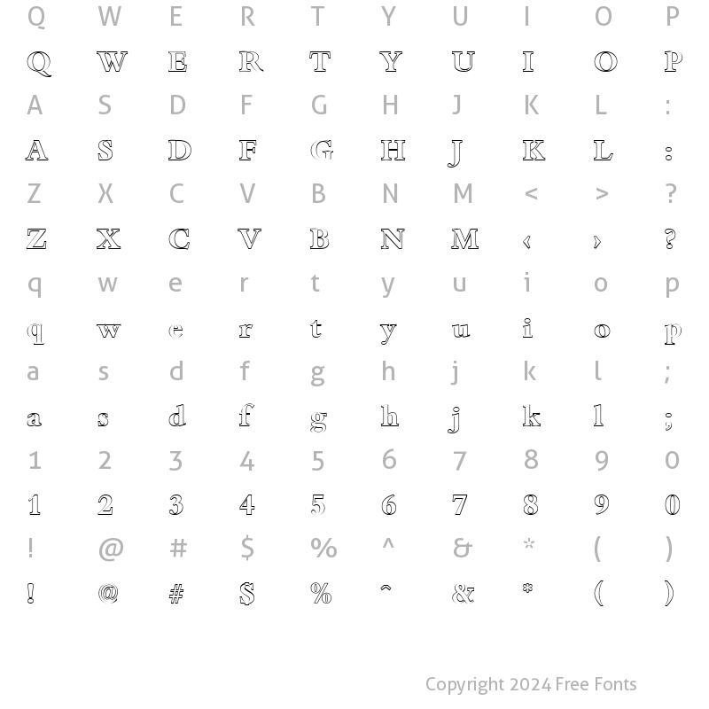 Character Map of JoshuaBeckerOutline Bold