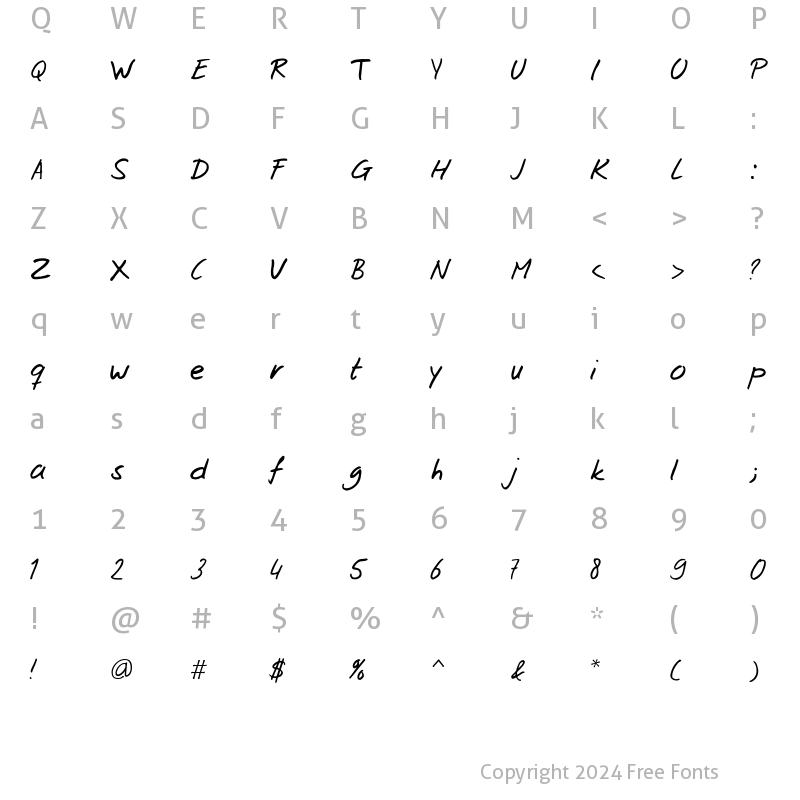 Character Map of Josschrift Medium