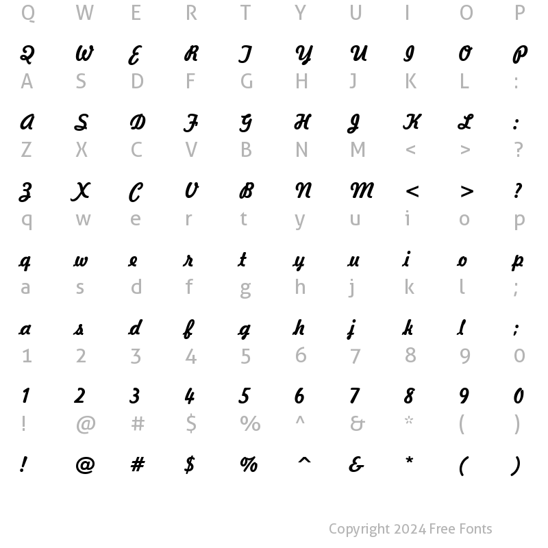 Character Map of Jott 43 Bold