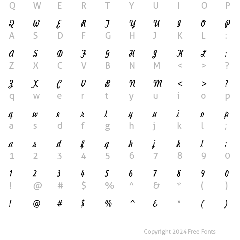 Character Map of Jott 43 Condensed Italic