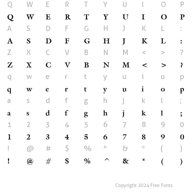 Character Map of Joulliard Bold