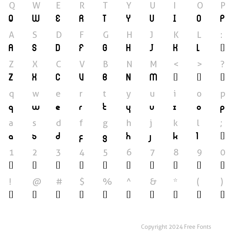 Character Map of Joulu Fontti Fenotype