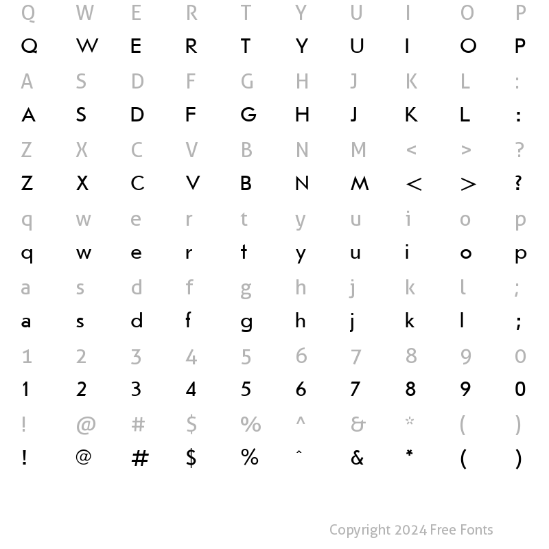 Character Map of Journal SansSerif Plain