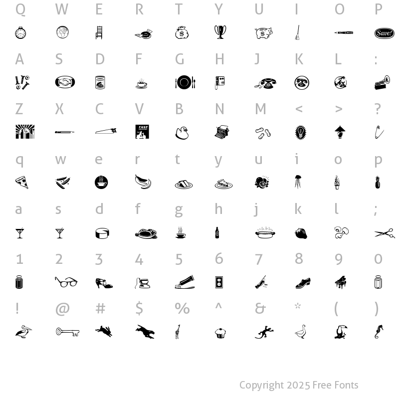 Character Map of JournalDingbatsTenSSi Regular