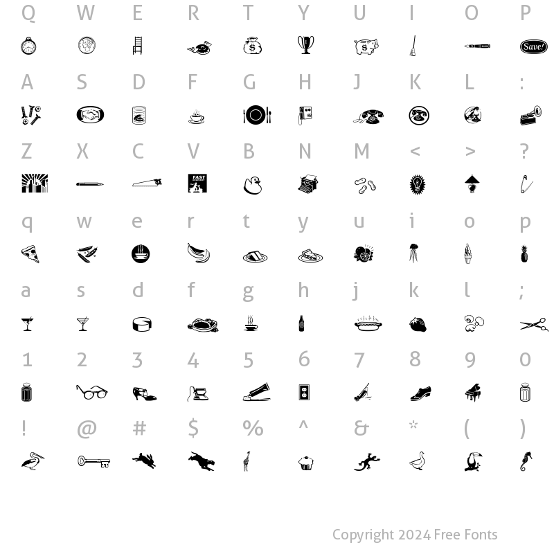 Character Map of JournalDingbatsTenSSK Regular