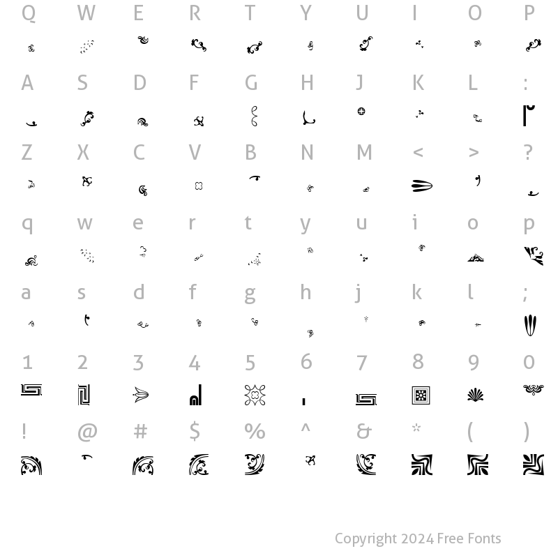 Character Map of JournalDingbatsThreeSSi Regular