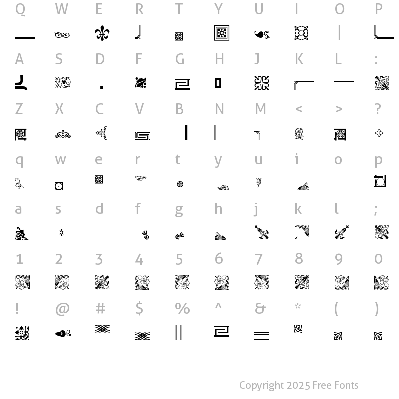 Character Map of JournalDingbatsTwoSSi Regular