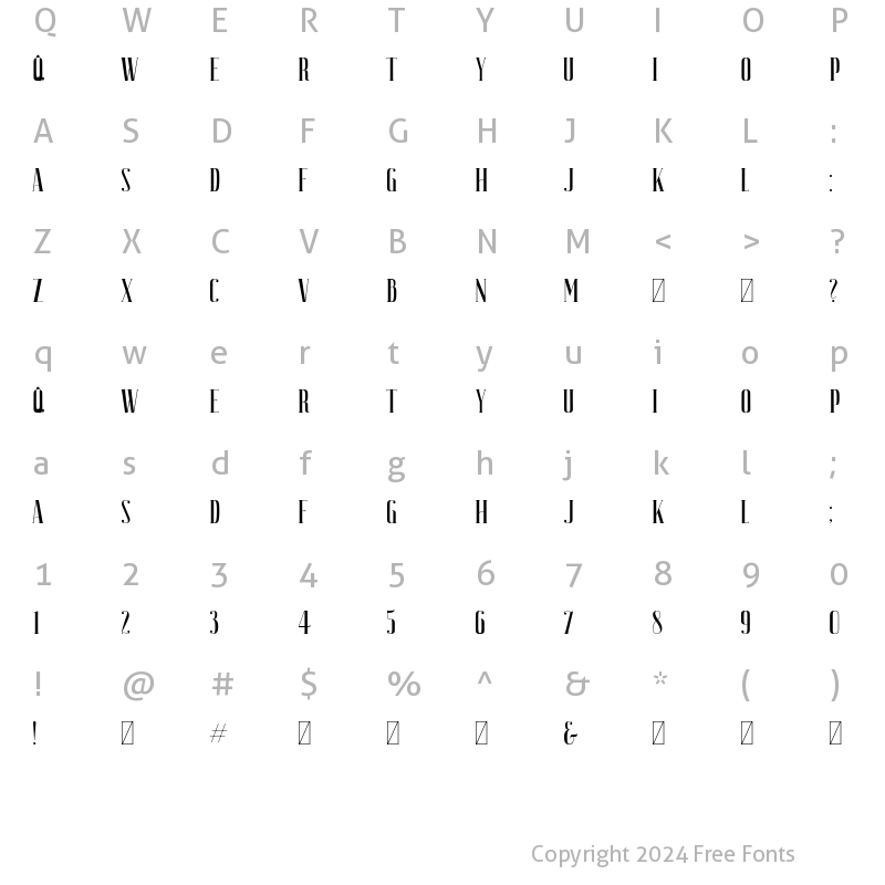 Character Map of JOURNALISM Regular