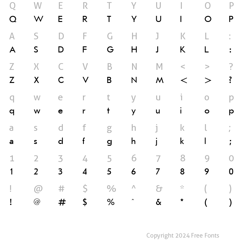 Character Map of JournalSans Cyrillic