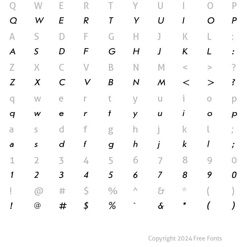 Character Map of JournalSansC Regular