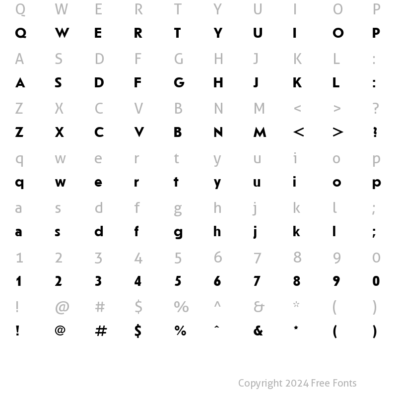 Character Map of JournalSansCTT Bold