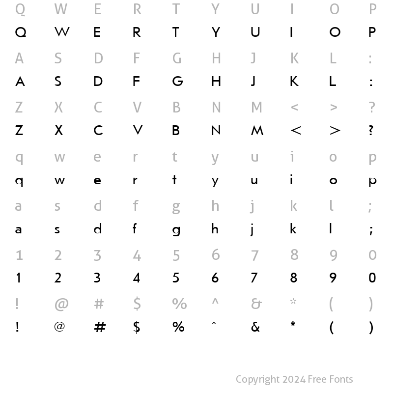 Character Map of JournalSansCTT Regular