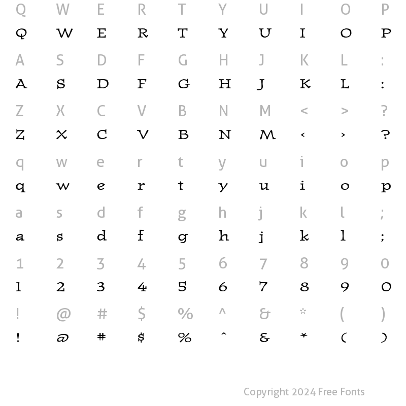 Character Map of JournalUltraLining Regular