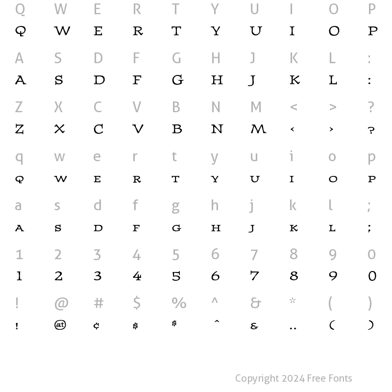 Character Map of JournalUltraSmallcaps Regular