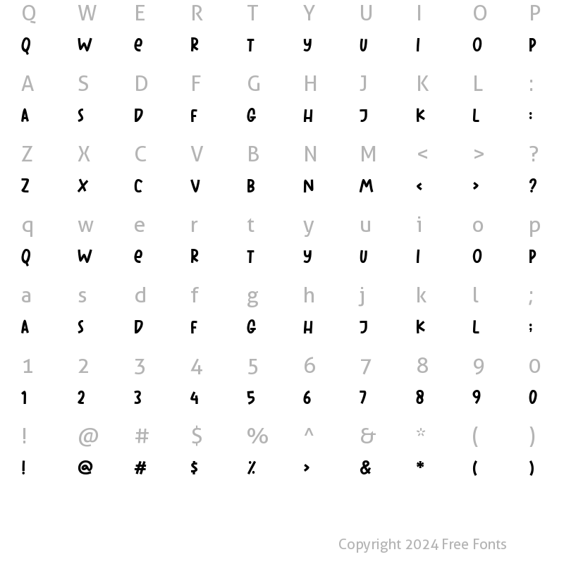 Character Map of Joy Maker Regular