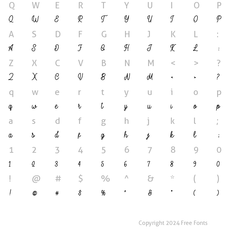 Character Map of JoyeriaRose Regular