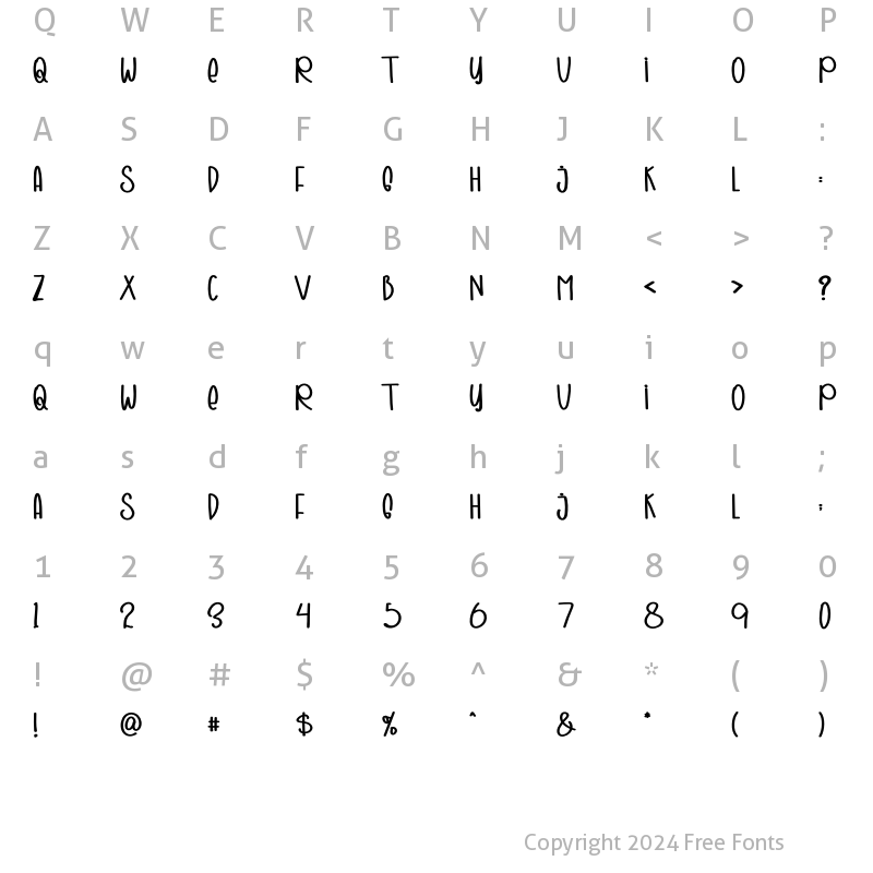 Character Map of Joyful  Christmas Regular