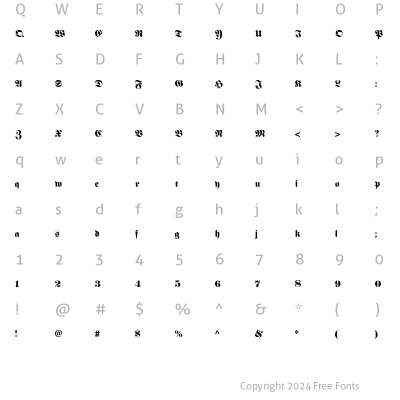 Character Map of JS Chalit Regular