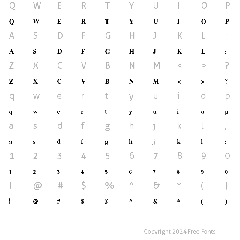 Character Map of JS Chodok Bold