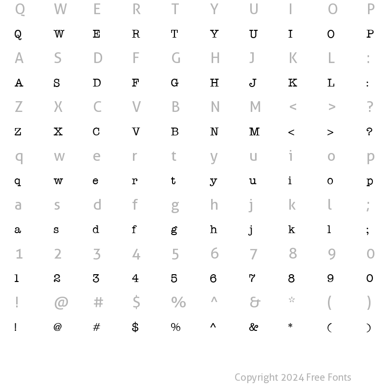 Character Map of JS Duangta Regular