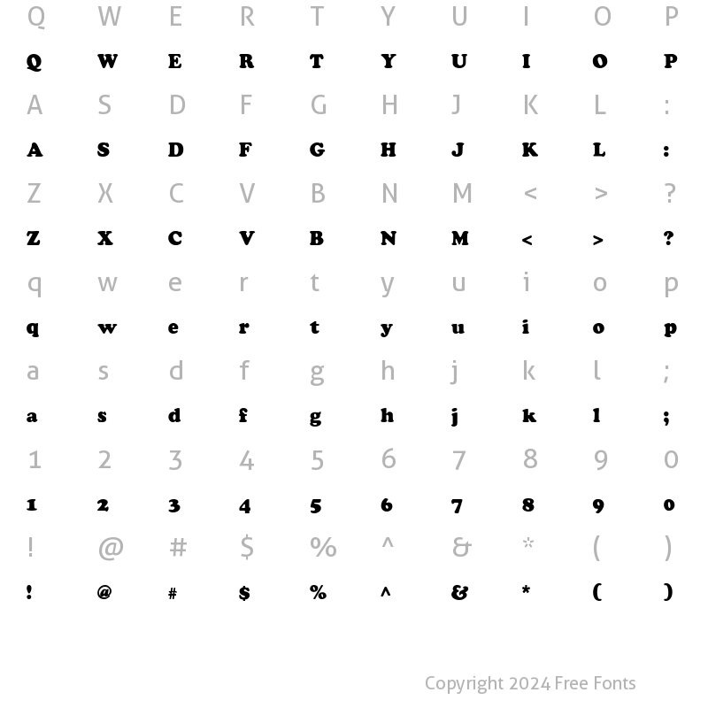 Character Map of JS Laongdao Bold