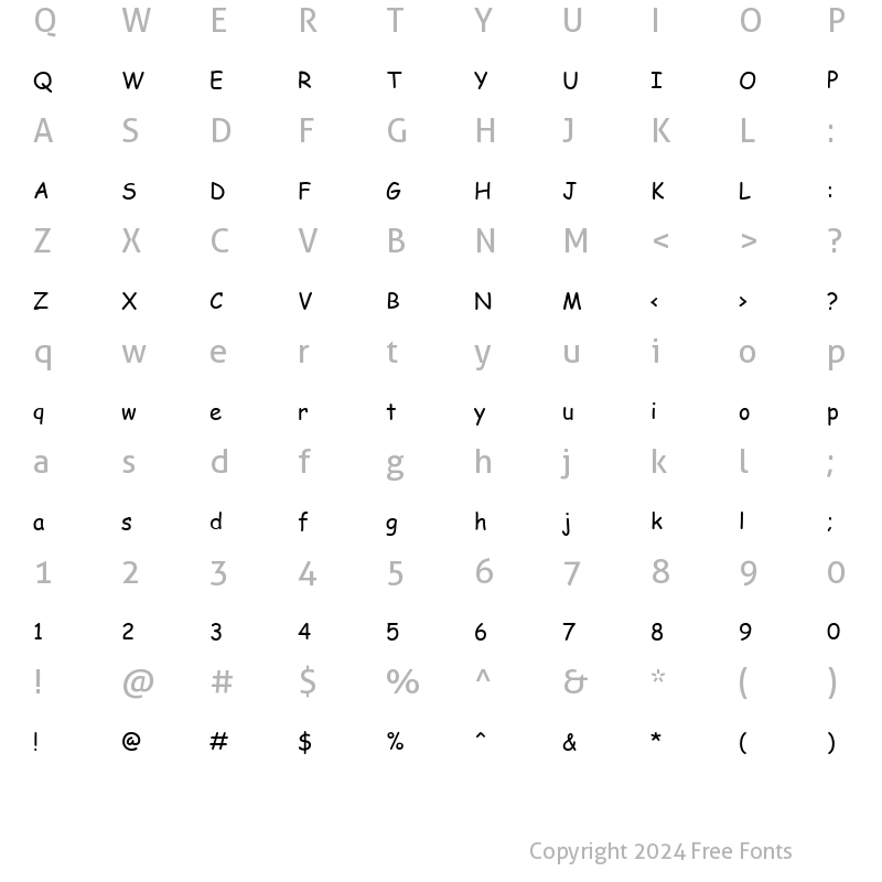 Character Map of JS Macha Normal